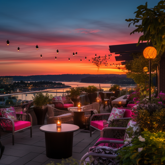 Inn at the Quay offers a charming patio with a breathtaking view of the water.
